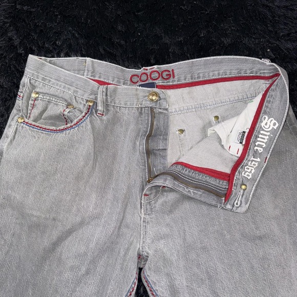 Coogi Jeans Mens 42x35 Gray Premium Colors Embroidered Back Pockets Baggy Y2K - Picture 12 of 14